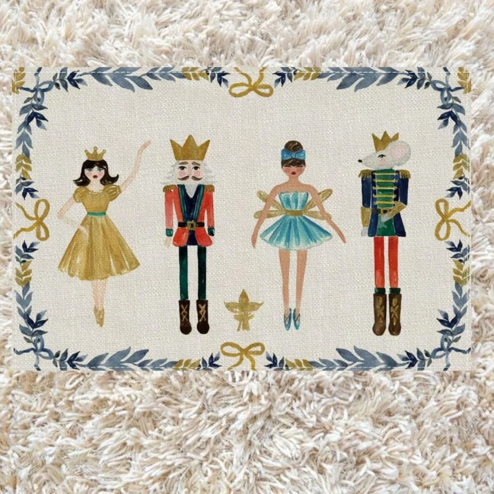 Nutcracker Table Placemats Set 4 Christmas Decor Xmas Holiday Decorations Gift